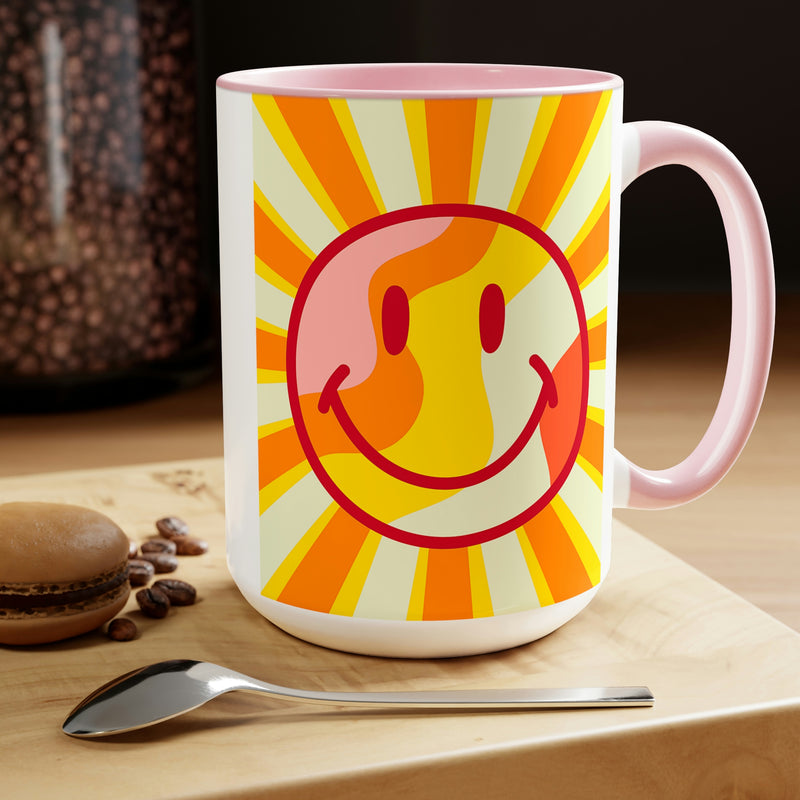 Sunshine Smiley Face Mugs, Sunshine Mug, Smily Face Mug