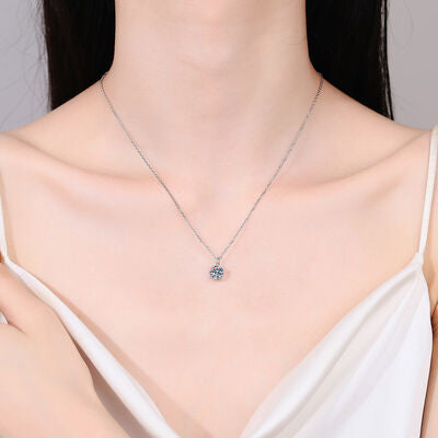 Exquisite 1 Carat Moissanite Sterling Silver Necklace: Elegant Women&