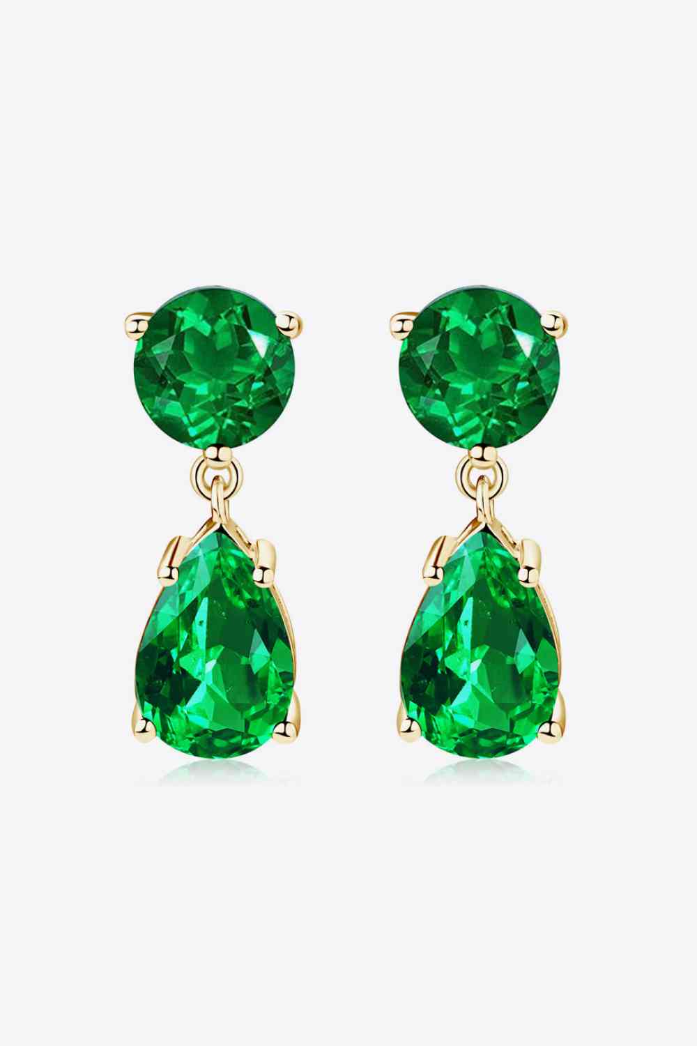 Lab-Grown Emerald Drop Earrings- Carbone's Marketplace