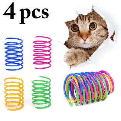 4Pcs Cat Colorful Spring Toys - Carbone's Marketplace