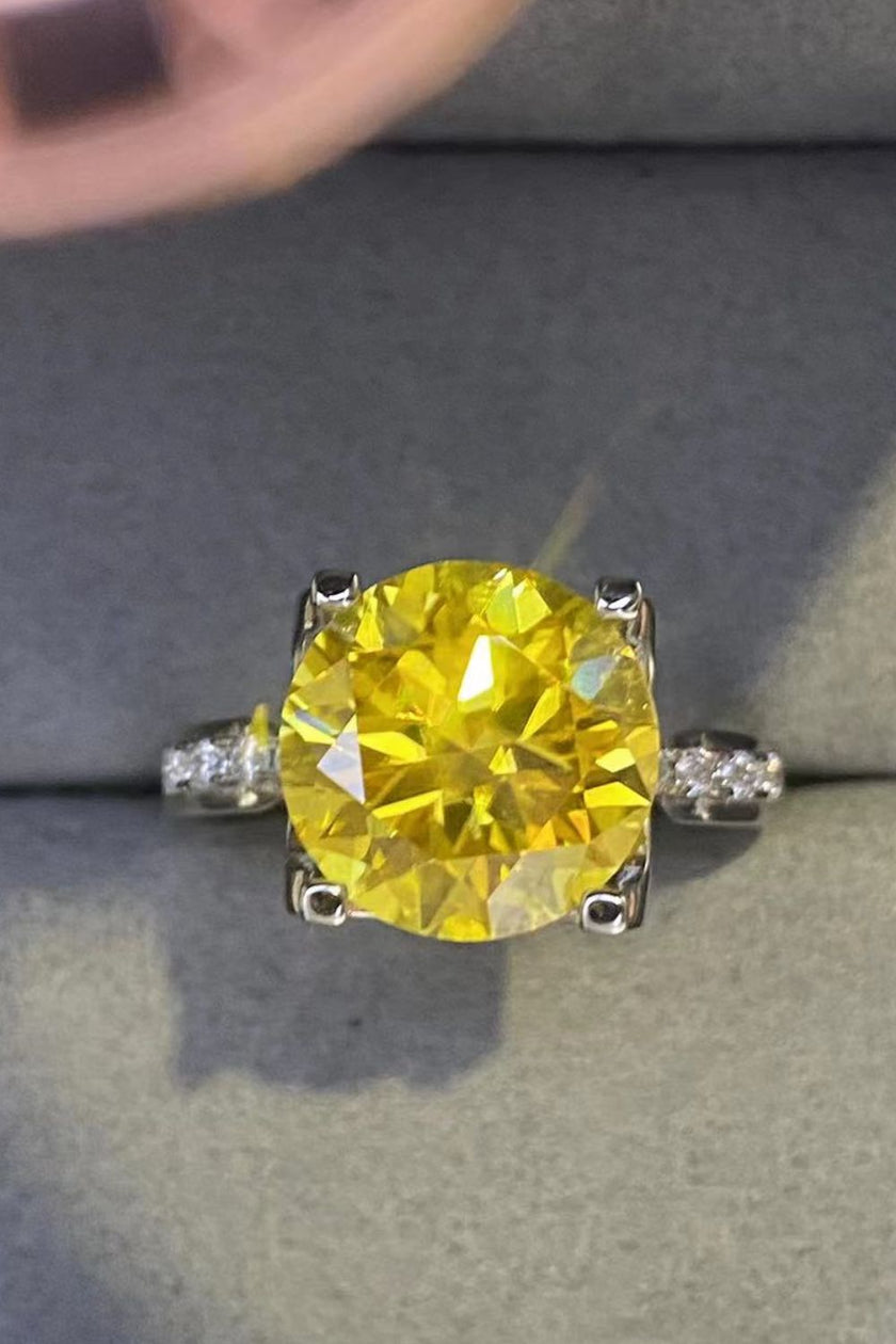 5 Carat Moissanite 925 Sterling Silver Ring in Banana Yellow - Carbone's Marketplace