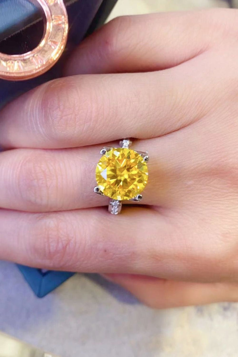 5 Carat Moissanite 925 Sterling Silver Ring in Banana Yellow - Carbone&