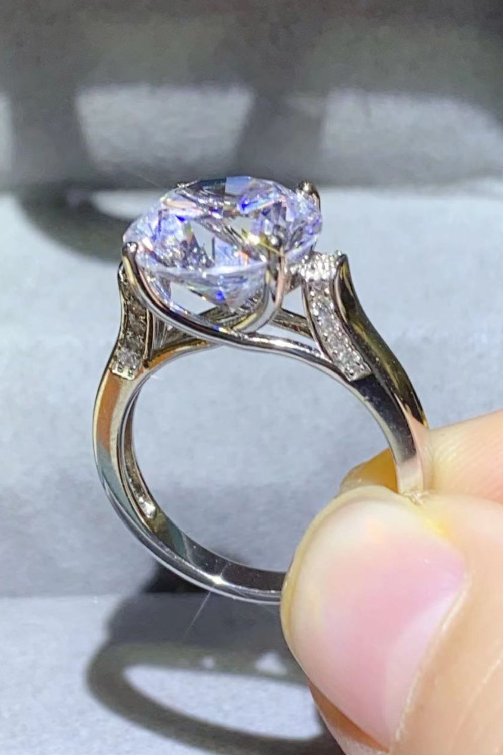 5 Carat Moissanite Platinum-Plated Ring - Carbone's Marketplace