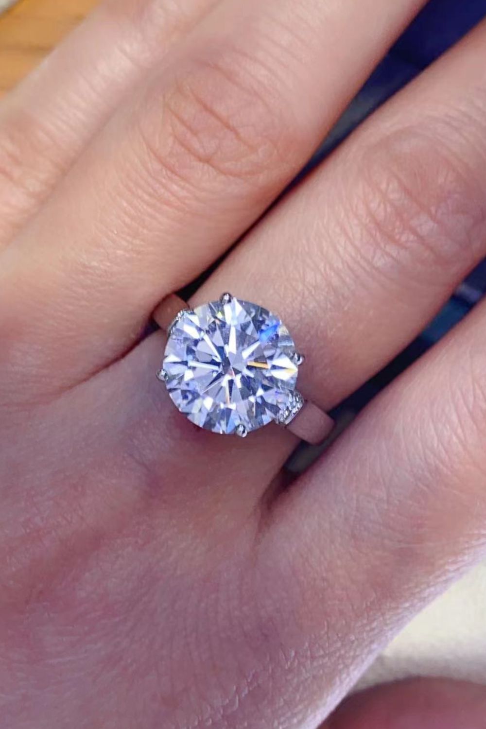 5 Carat Moissanite Platinum-Plated Ring - Carbone's Marketplace