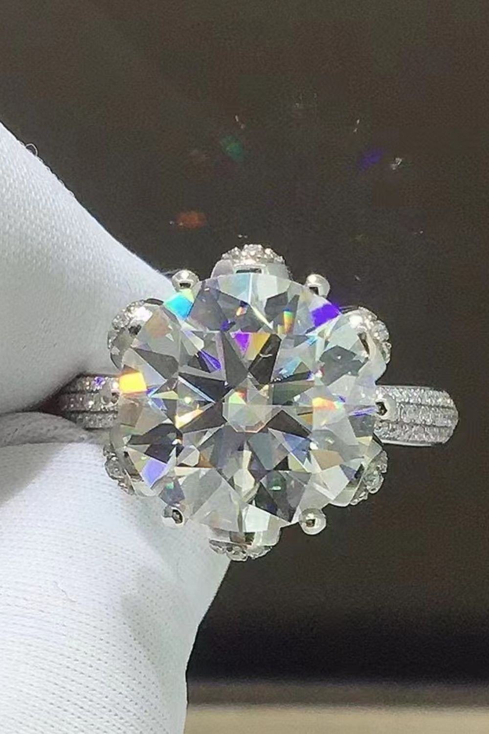 5 Carat Moissanite Side Stone Ring - Carbone's Marketplace