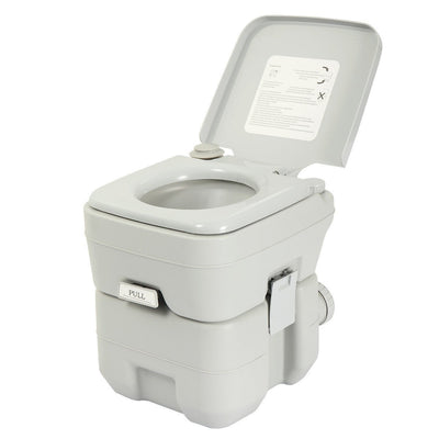 5.3 Gallon 20L Flush Outdoor Indoor Travel Camping Portable Toilet for Car, Boat, Caravan, Campsite, Hospital,Gray XH - Carbone's Marketplace