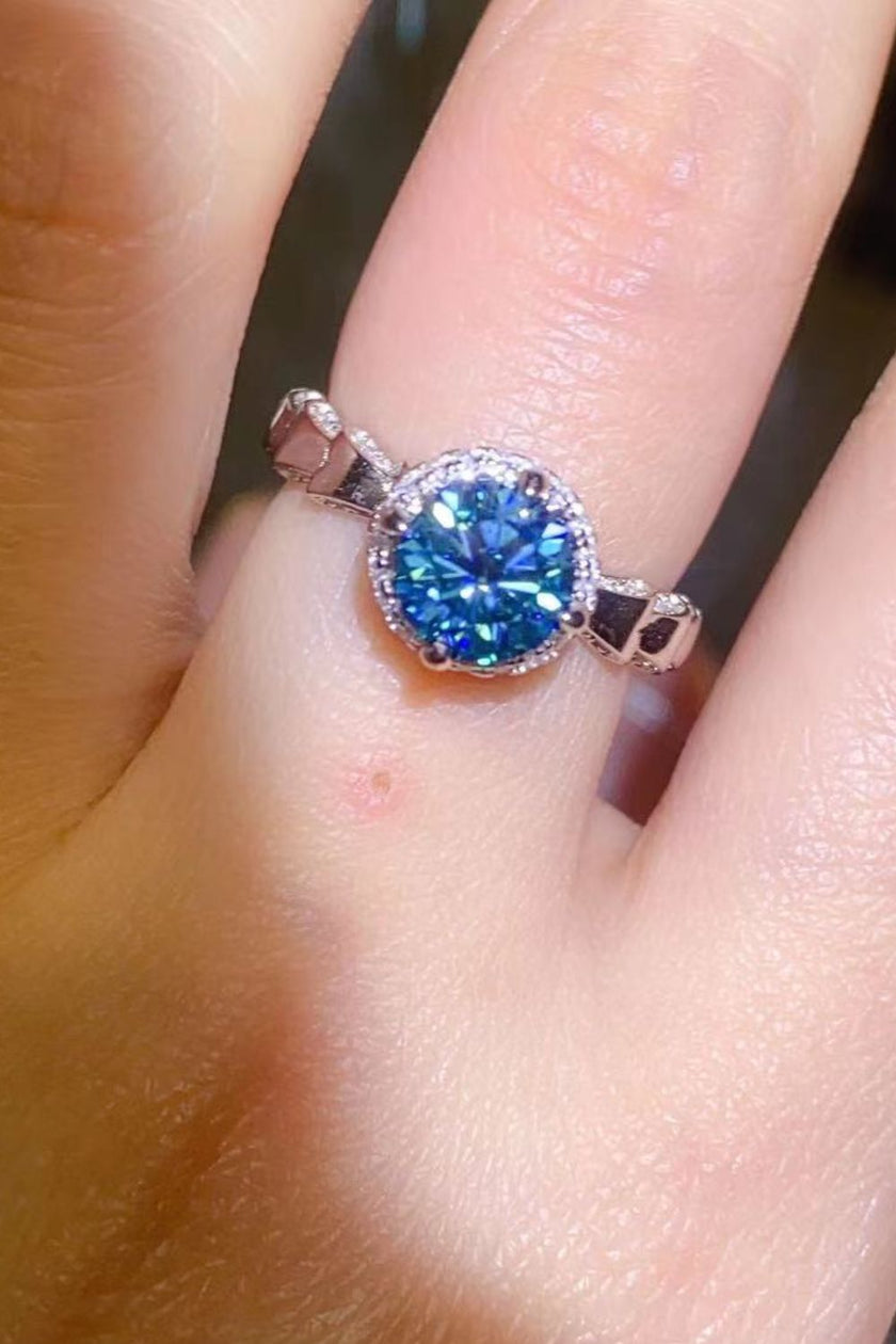 925 Sterling Silver 1 Carat Moissanite Cluster Ring - Carbone's Marketplace