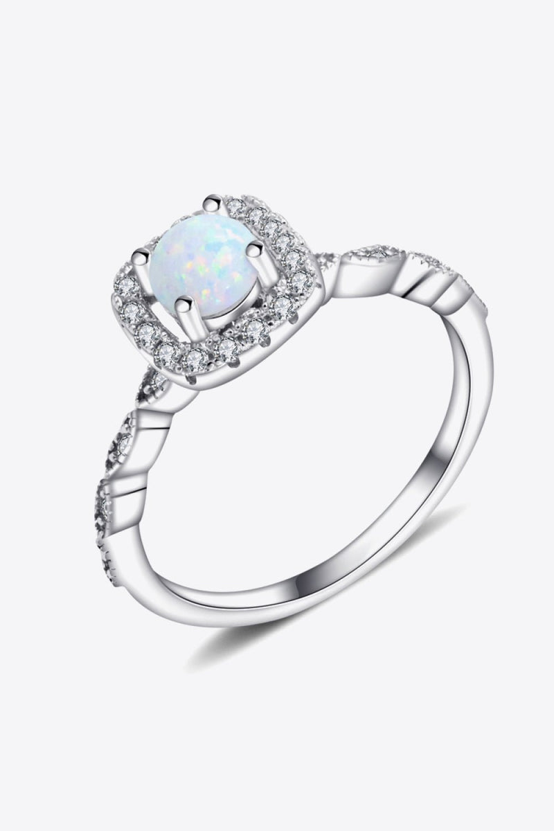 925 Sterling Silver Inlaid Opal Ring - Carbone&