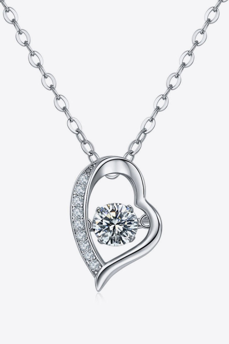 925 Sterling Silver Moissanite Pendant Necklace - Carbone&