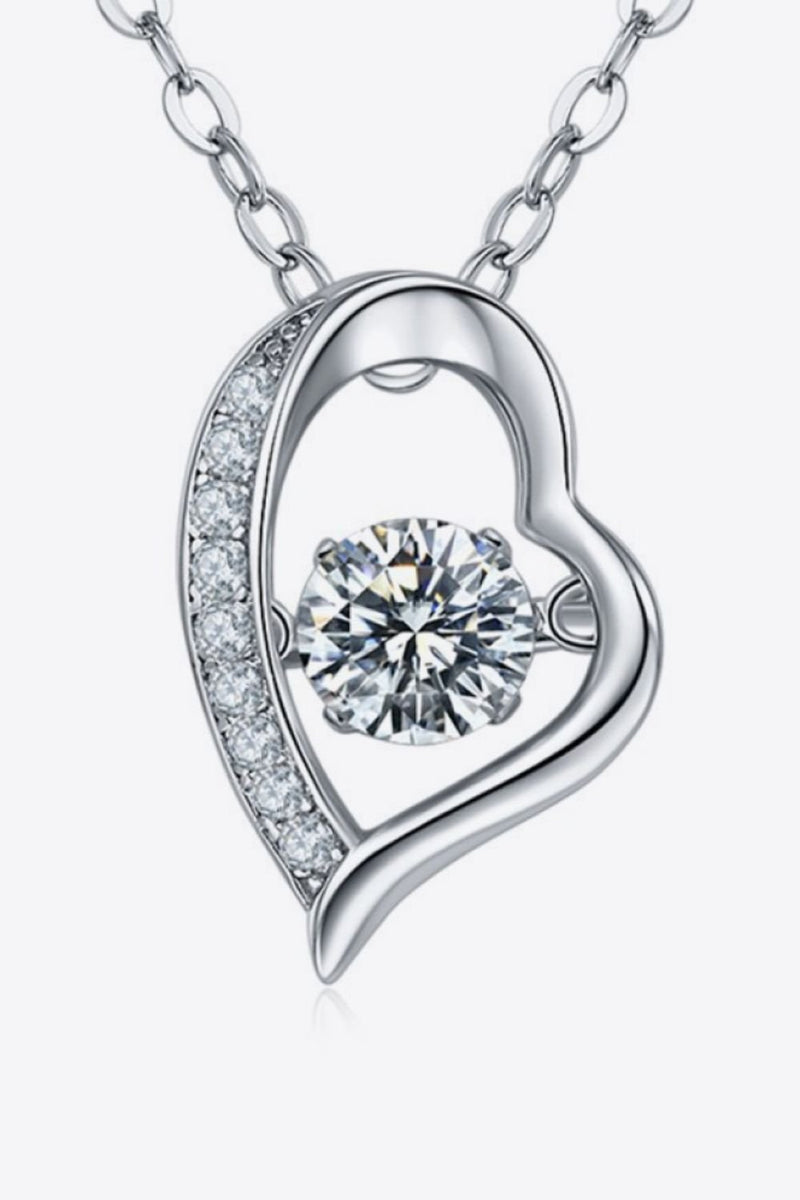 925 Sterling Silver Moissanite Pendant Necklace - Carbone&