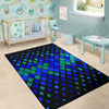 Abstract Blue Green Diamonds Area Rug - Carbone's Marketplace