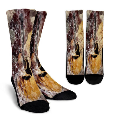 Abstract Guitar Crew Socks - Carbone's Marketplace