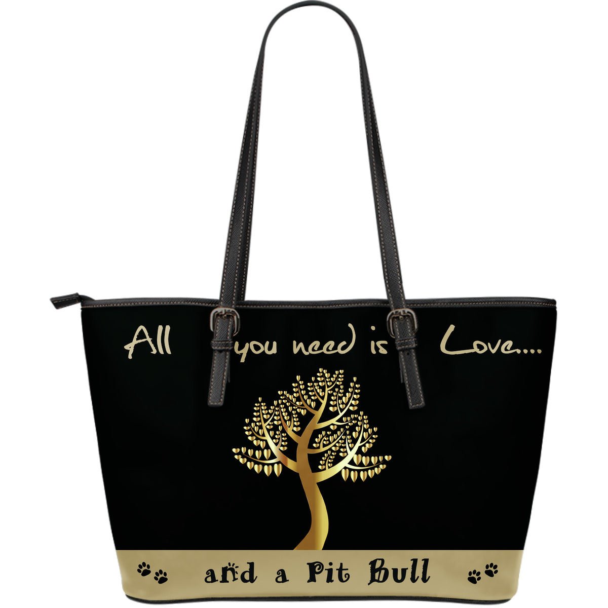 All You Need Is Love And A Pitbull Black & Gold - Carbone's Marketplace