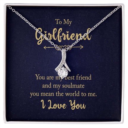 Alluring Beauty Necklace for Girlfriend - White & Yellow Gold