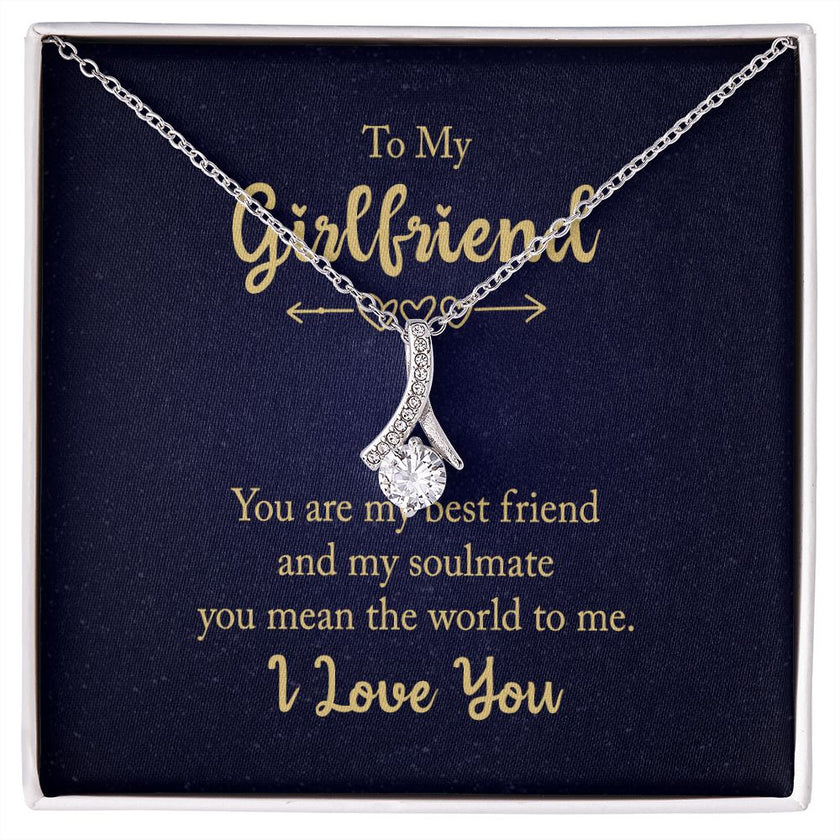 Alluring Beauty Necklace for Girlfriend - White & Yellow Gold