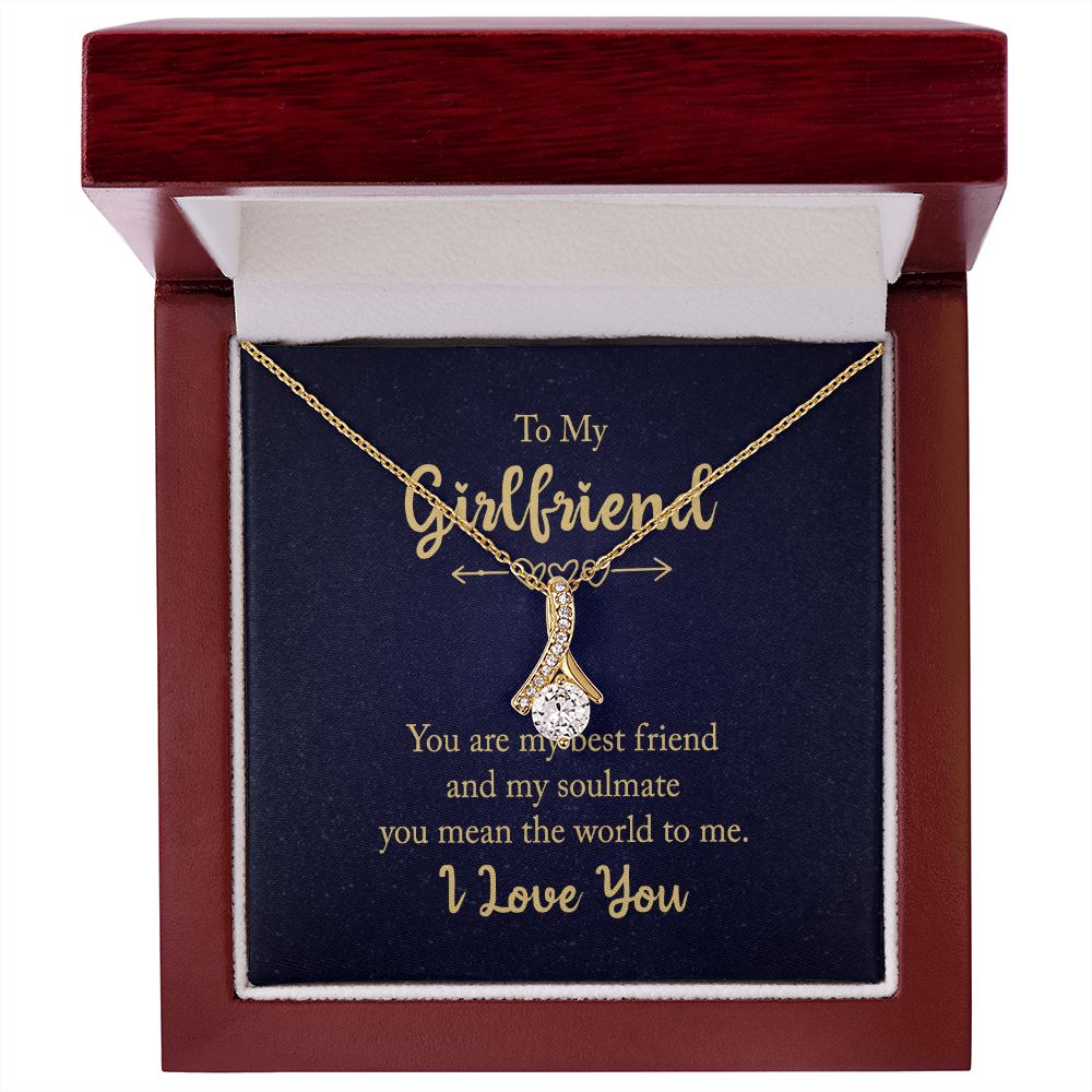 Alluring Beauty Necklace for Girlfriend - White & Yellow Gold