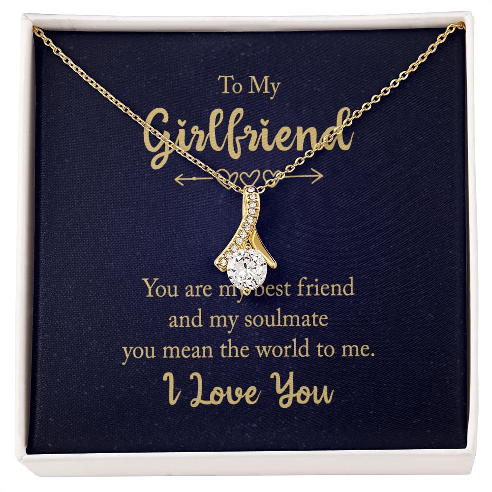 Alluring Beauty Necklace for Girlfriend - White & Yellow Gold