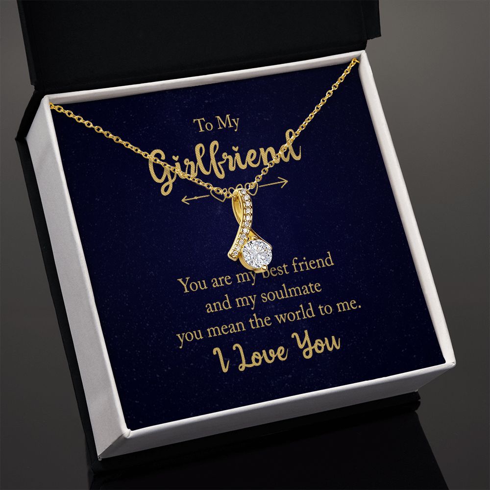 Alluring Beauty Necklace for Girlfriend - White & Yellow Gold