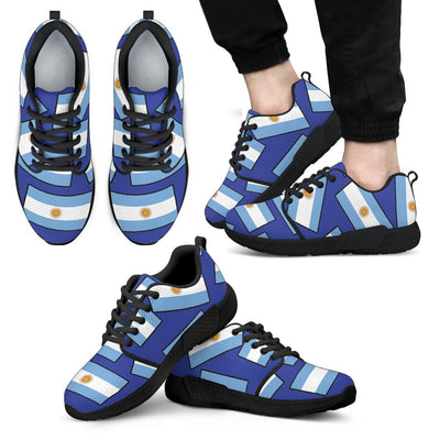 ARGENTINA'S PRIDE! Argentina's FLAGSHOE - Men's Athletic Sneaker (dark blue bg - black lace) - Carbone's Marketplace