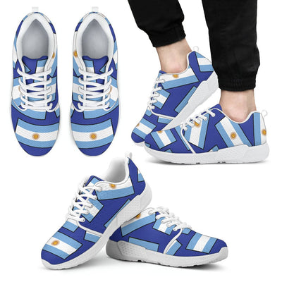 ARGENTINA'S PRIDE! Argentina's FLAGSHOE - Men's Athletic Sneaker (dark blue bg - white lace) - Carbone's Marketplace