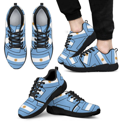 ARGENTINA'S PRIDE! Argentina's FLAGSHOE - Men's Athletic Sneaker (light blue bg - black lace) - Carbone's Marketplace