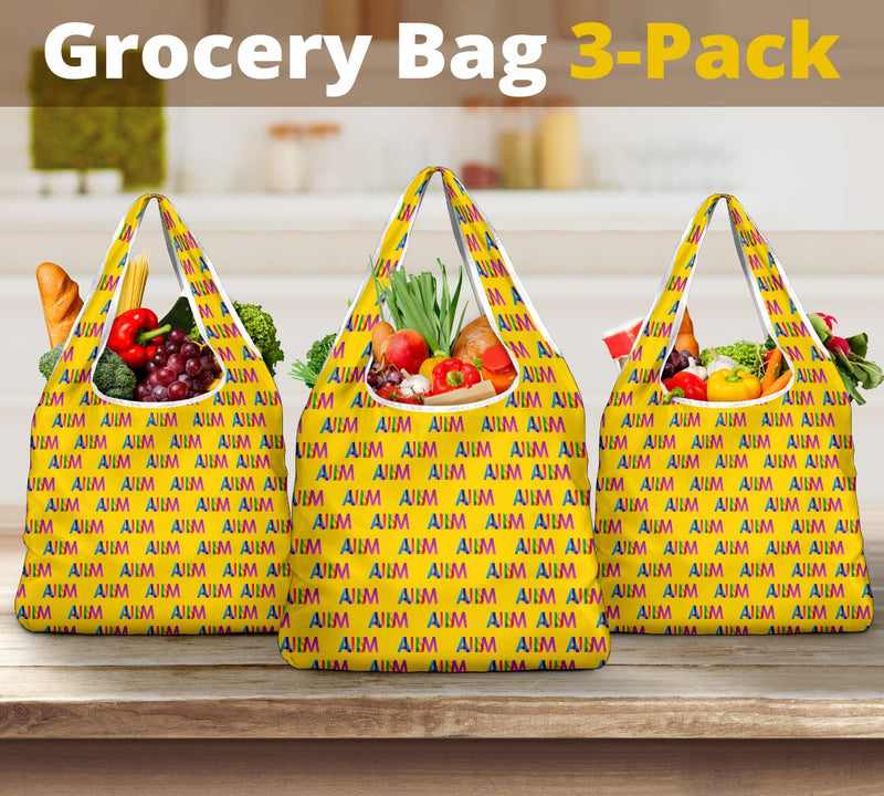 AUTISM (yellow background) Grocery Bags - Carbone&