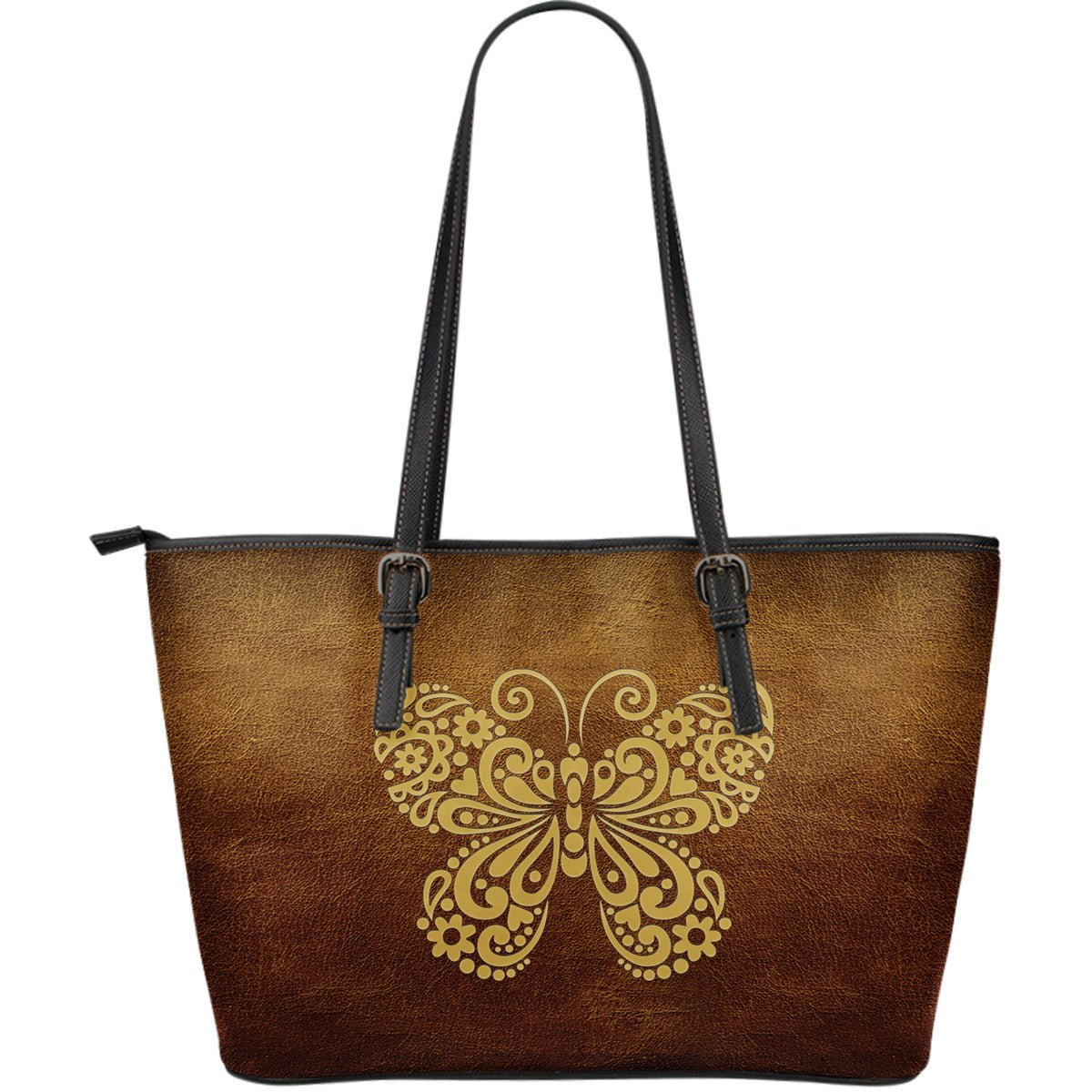 Awesome Butterfly - Large Leather Tote Bag - Carbone's Marketplace
