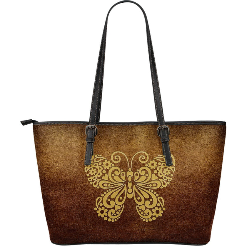 Awesome Butterfly - Large Leather Tote Bag - Carbone's Marketplace