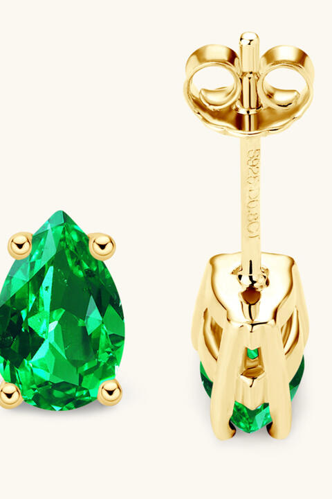 Lab-Grown Emerald Stud Earrings - Carbone&