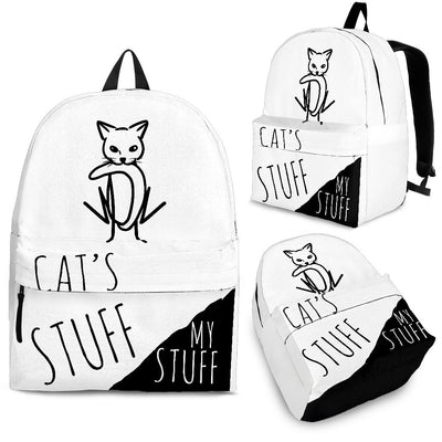 Backpack - Cat's Stuff | My Stuff 2 - White - Carbone's Marketplace