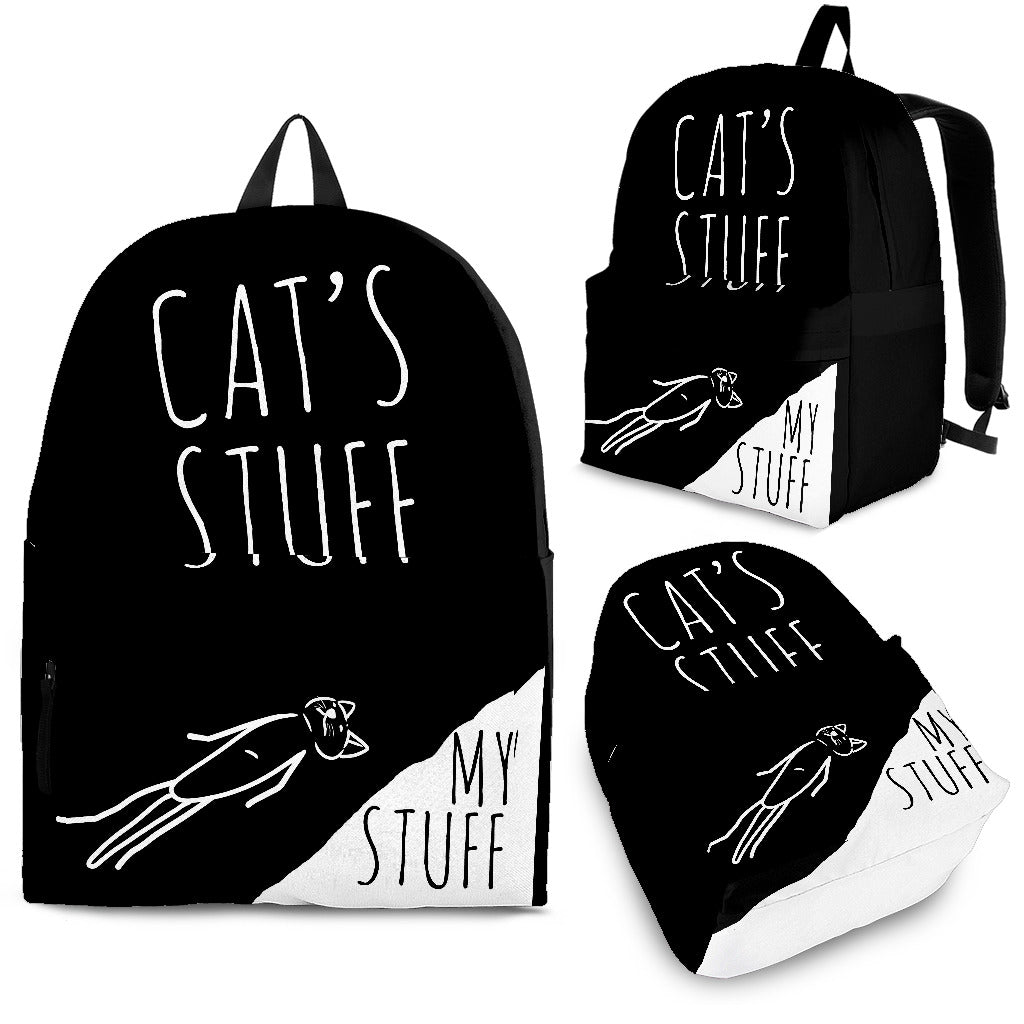 Backpack - Cat's Stuff | My Stuff - Black - Carbone's Marketplace