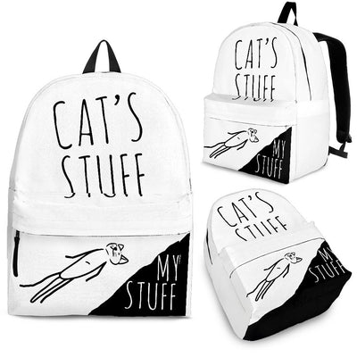 Backpack - Cat's Stuff | My Stuff - White - Carbone's Marketplace