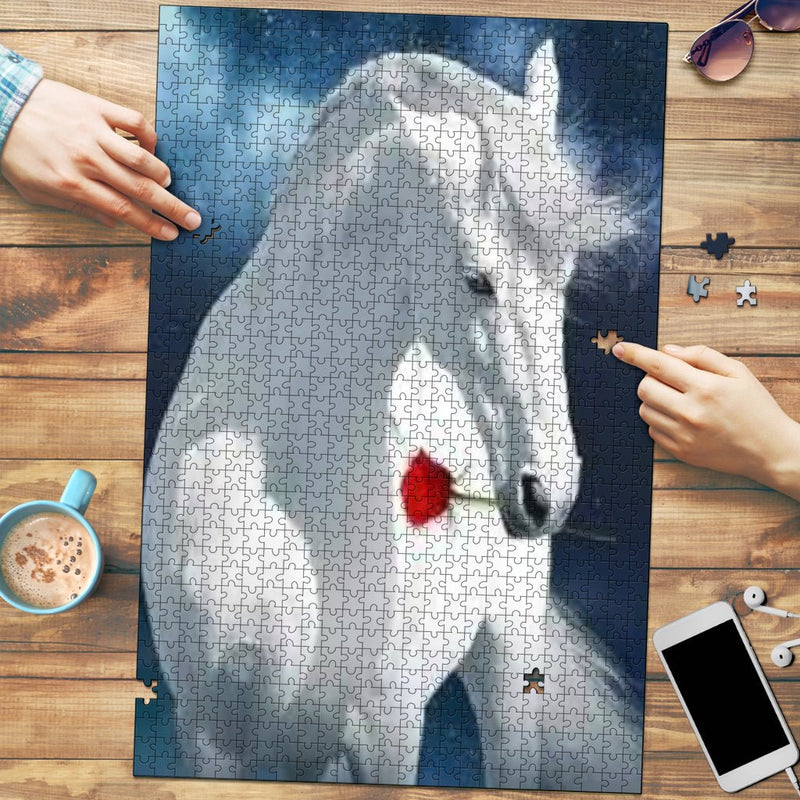 Beautiful Horse & Rose Jigsaw Puzzle - Carbone&