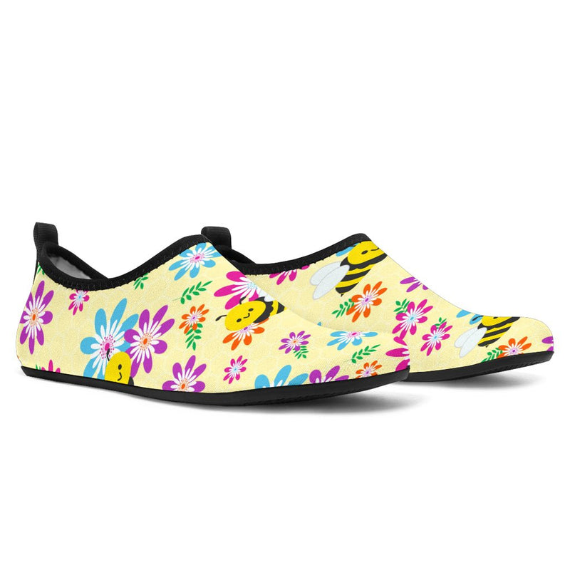 Bees & Flowers Aqua Shoes - Carbone&