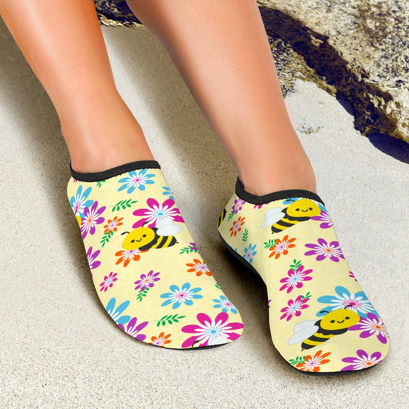 Bees & Flowers Aqua Shoes - Carbone&