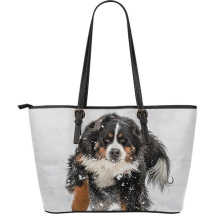 Bernese Mountain Dog Large Leather Bag - Carbone's Marketplace