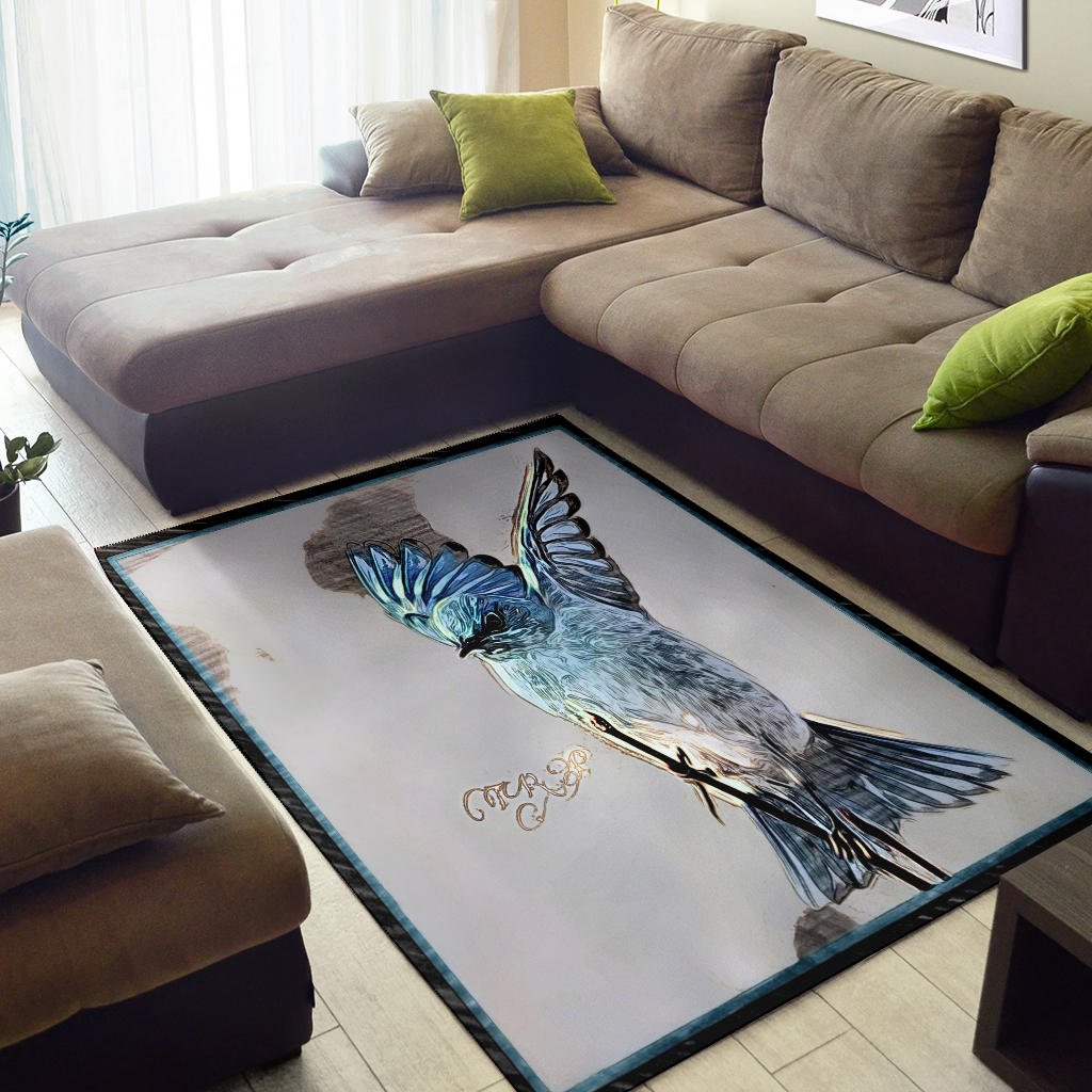 Bird Models: Mountain Bluebird 01-02 Area Rug - Carbone's Marketplace