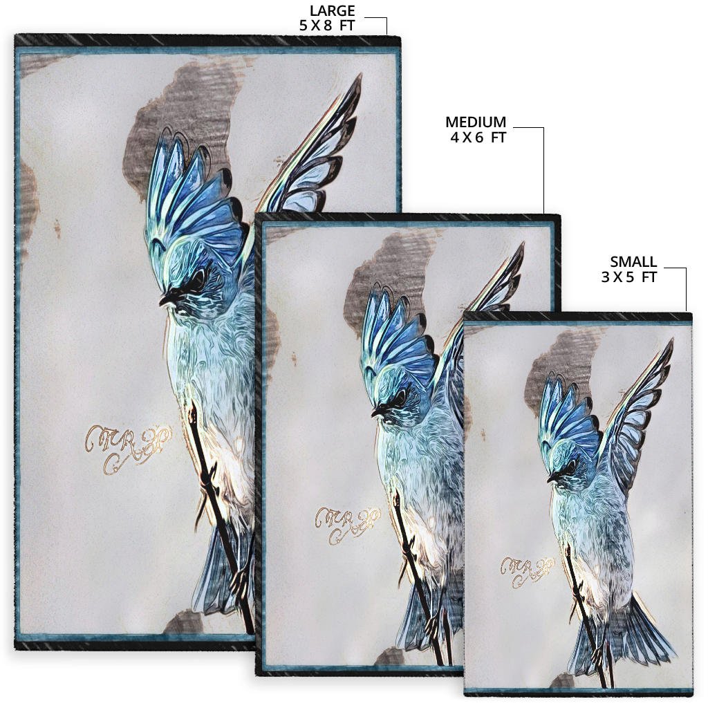 Bird Models: Mountain Bluebird 01-02 Area Rug - Carbone's Marketplace