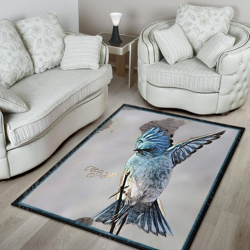 Bird Models: Mountain Bluebird 01-02 Area Rug - Carbone&