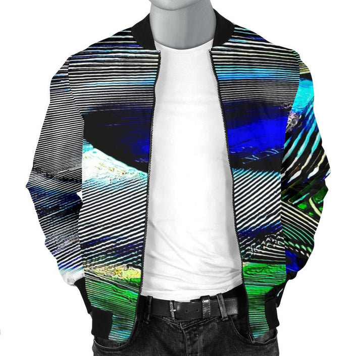 Bird Models: Peacock Feathers 02-02 Men's Bomber Jacket - Carbone's Marketplace