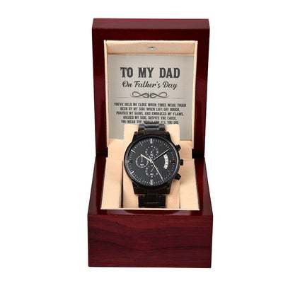 Black Chronograph Watch - For Dad - Carbone's Marketplace