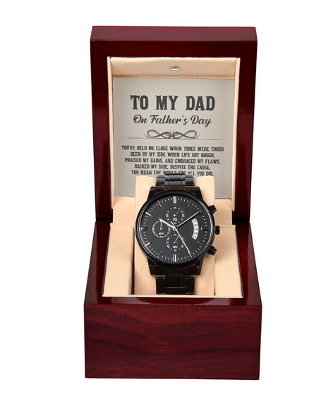 Black Chronograph Watch - For Dad - Carbone's Marketplace