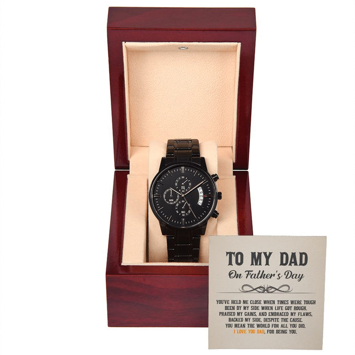 Black Chronograph Watch - For Dad - Carbone's Marketplace