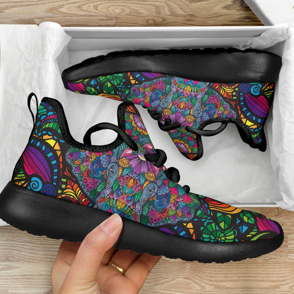 Black Mesh Knit Sneakers - Carbone's Marketplace