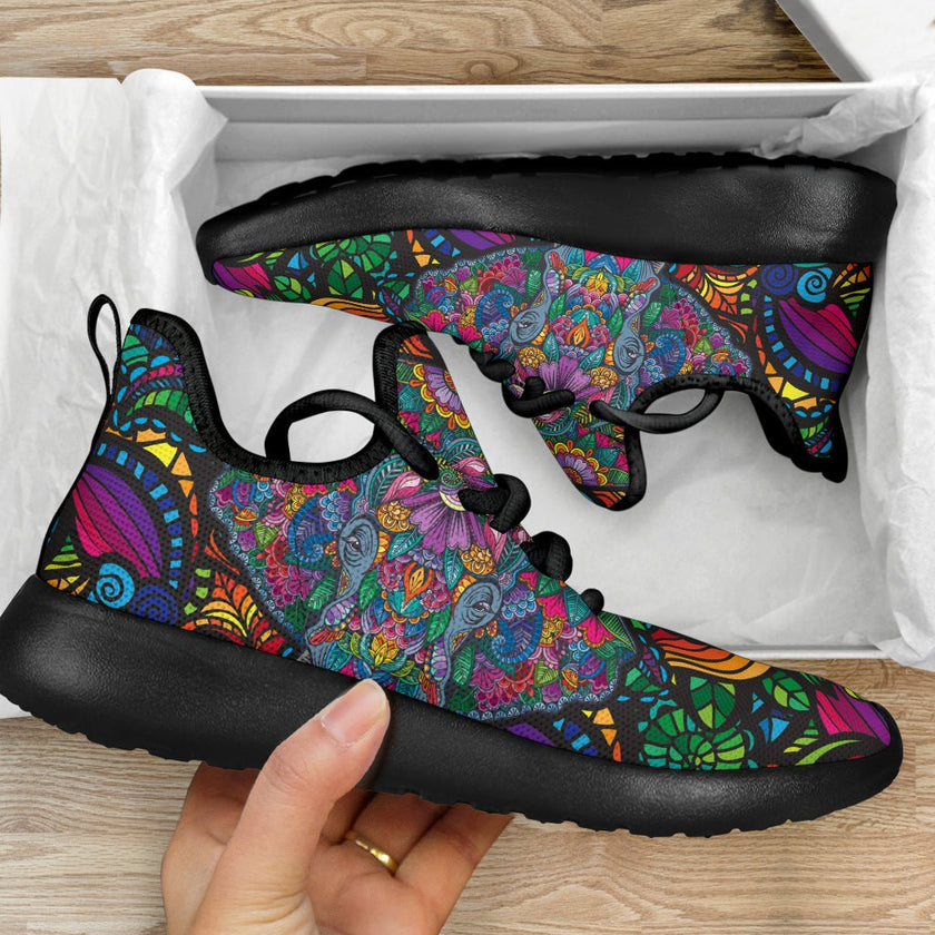 Black Mesh Knit Sneakers - Carbone's Marketplace