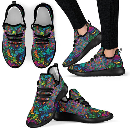 Black Mesh Knit Sneakers - Carbone's Marketplace