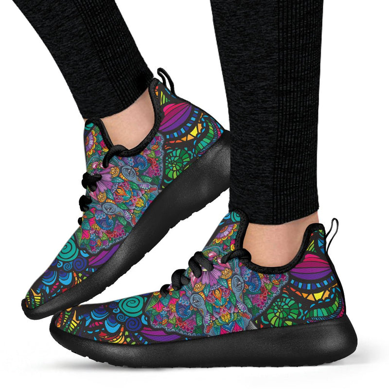 Black Mesh Knit Sneakers - Carbone&