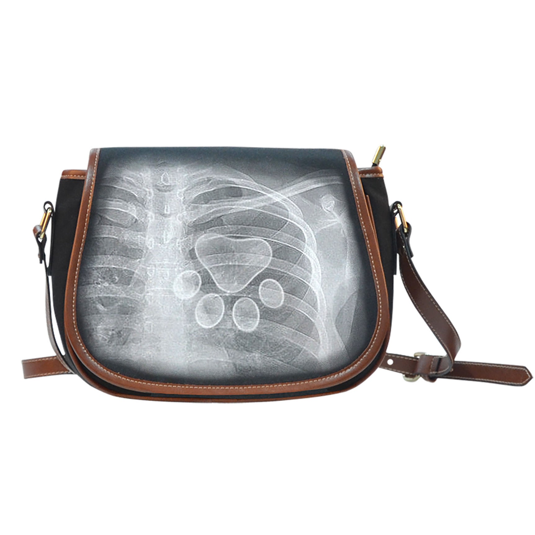 Black PU Leather Bag - Xray Saddle Bag - Carbone's Marketplace