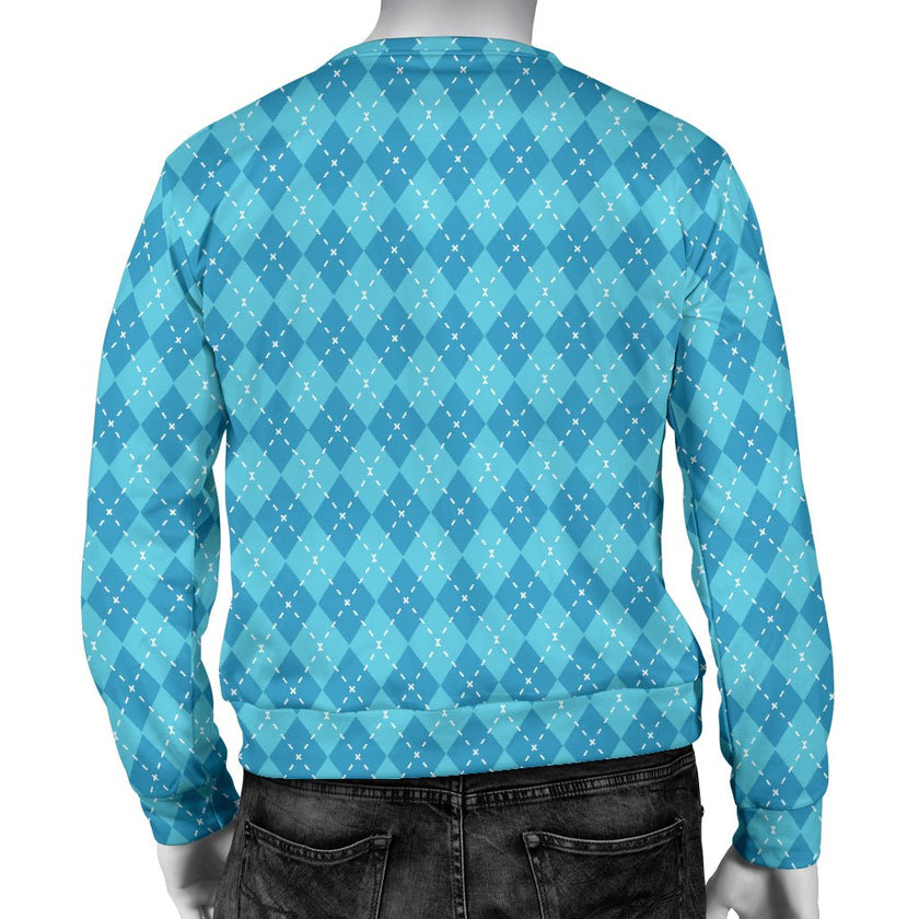 Blue Argyle Mens Sweater - Carbone's Marketplace