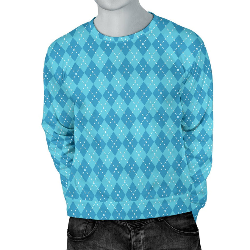 Blue Argyle Mens Sweater - Carbone's Marketplace